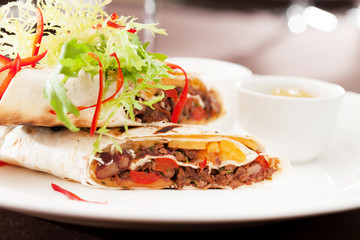 kebab sandwich with beef