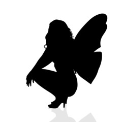 Vector silhouette of a woman.