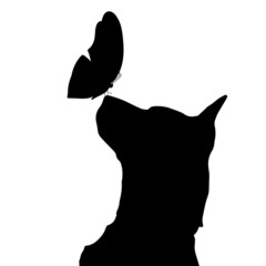 Vector silhouette of a dog.