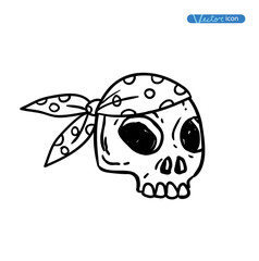 Pirate icon, vector illustration.