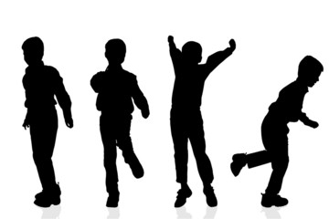 Vector silhouette of a boy.