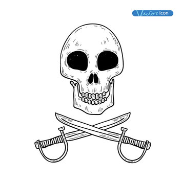 Pirate icon, vector illustration.