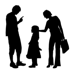 Vector silhouette of a family.
