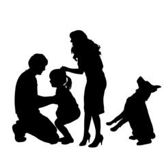 Vector silhouette of a family.