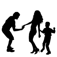 Vector silhouette of a family.