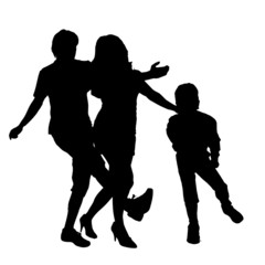 Vector silhouette of a family.