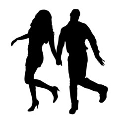 Vector silhouette of couple.