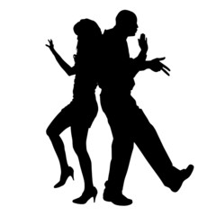 Vector silhouette of couple.