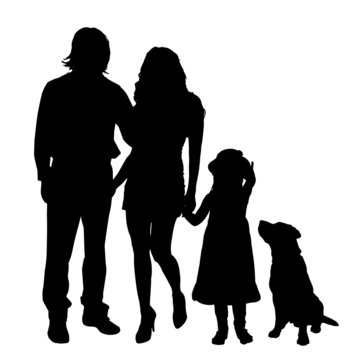 Vector silhouette of a family.