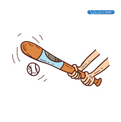 baseball, Sport icon, Hand drawn vector illustration