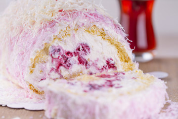 Furry Pink Cake Ready to Eat