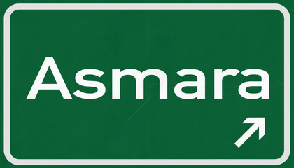 Asmara Eritrea Highway Road Sign