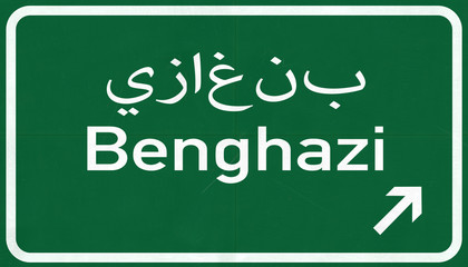 Obraz premium Benghazi Highway Road Sign