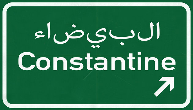 Constantine Algeria Highway Road Sign