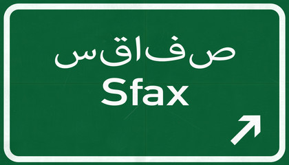 Sfax Tunisia Highway Road Sign