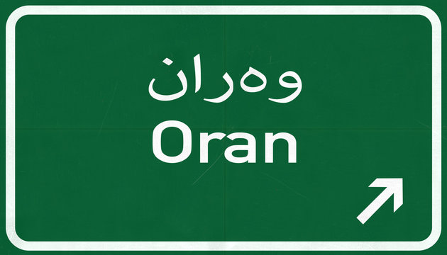 Oran Algeria Highway Road Sign