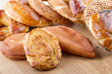 Turkish Pastry Foods on a Wooden Table