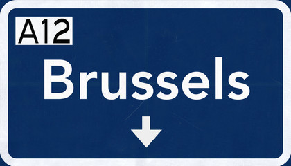 Brussels Belgium Highway Road Sign