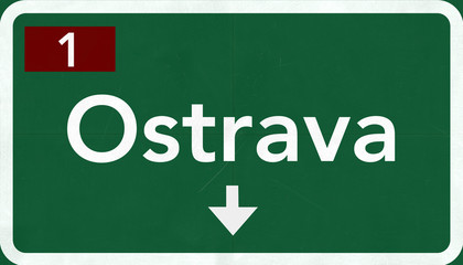 Ostrava Czech Republic Highway Road Sign