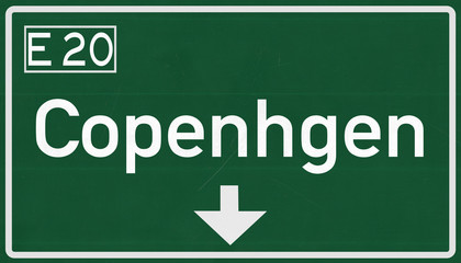 Copenhagen Denmark Highway Road Sign