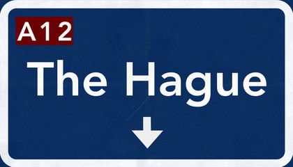 The Hague Netherlands Highway Road Sign