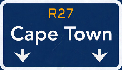 Cape Town South Afrca Highway Road Sign