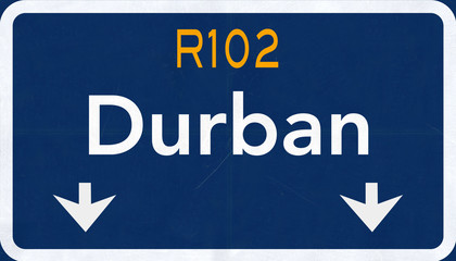 Durban South Afrca Highway Road Sign
