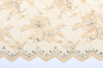 beige lace with flowers