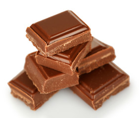 Sweet chocolate isolated on white