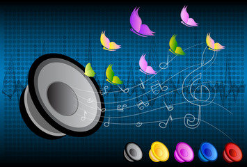 music speakers vector background
