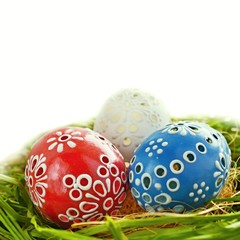 Easter eggs in a wicker basket