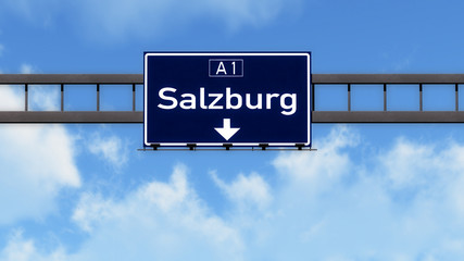 Naklejka premium Salzburg Austria Highway Road Sign