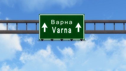 Varna Bulgaria Highway Road Sign