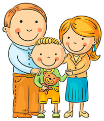 Happy Family with a Little Son