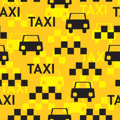 Taxi. Seamless vector pattern with symbols taxi.