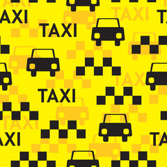 Taxi. Seamless vector pattern with symbols taxi.