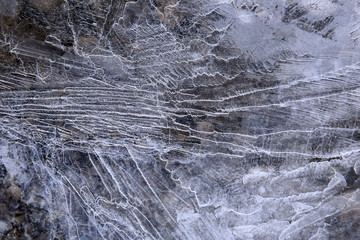 texture of ice on the river