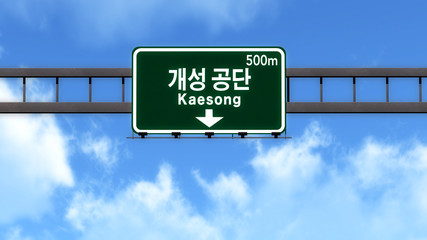 Kaesong North Korea Highway Road Sign