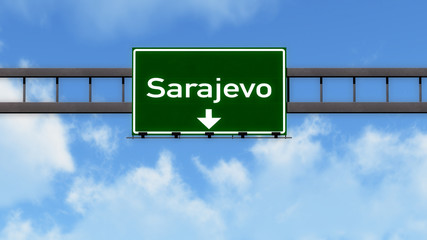 Sarajevo Bosnia and Herzegovina Highway Road Sign