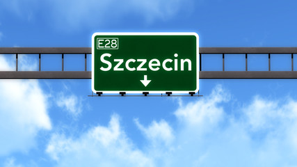 Szczecin Poland Highway Road Sign