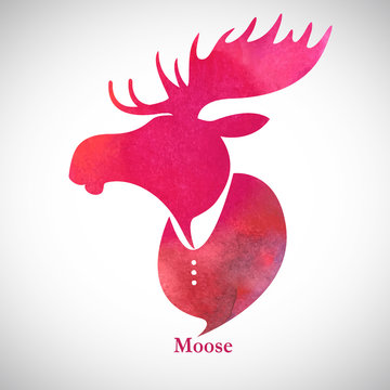 Moose_head_Watercolor_silhouette