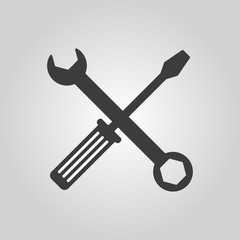 The wrench and screwdriver icon. Settings symbol