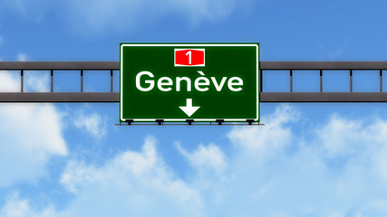 Geneve Switzerland Highway Road Sign