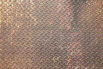 Selbstklebende Fototapete Metall Background of rusty metal diamond plate