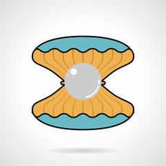 Scallop flat color vector icon