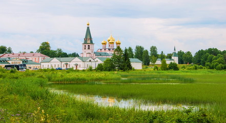 Obraz premium Monastery in honor of Iberian Icon of Mother of God at Lake