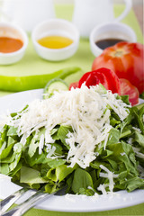 Green Healthy Salad with Cheese