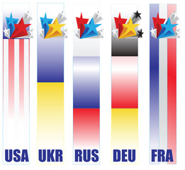 Banners countries taking part in resolving the conflict in Ukrai