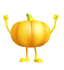 Pumpkin character with happy pose