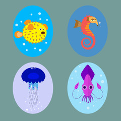 Ocean Cartoon Animals